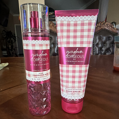 Bath & Body Works Gingham Gorgeous Body Cream & Fragrance Mist Set 8 oz/8 fl oz