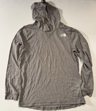North Face Hoodie Boy  s Size L 14 Gray Back Logo Long Sleeve Pullover