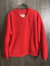 Birdie Fleece Jacket By Richard A. Leslie Red Size Medium Made in USA MEN
