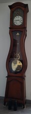Horloge comtoise ancienne en bois avec décor métal