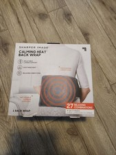 SHARPER IMAGE CALMING HEATING MASSAGING INFLATABLE LUMBAR SUPPORT BACK WRAP PAD
