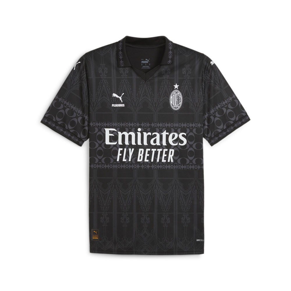 PUMA Ac Milan X Pleasures Collared Short Sleeve Soccer Jersey Mens Size S   7760