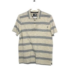The North Face Polo Shirt Mens Size Medium Striped Short Sleeve Front Pocket