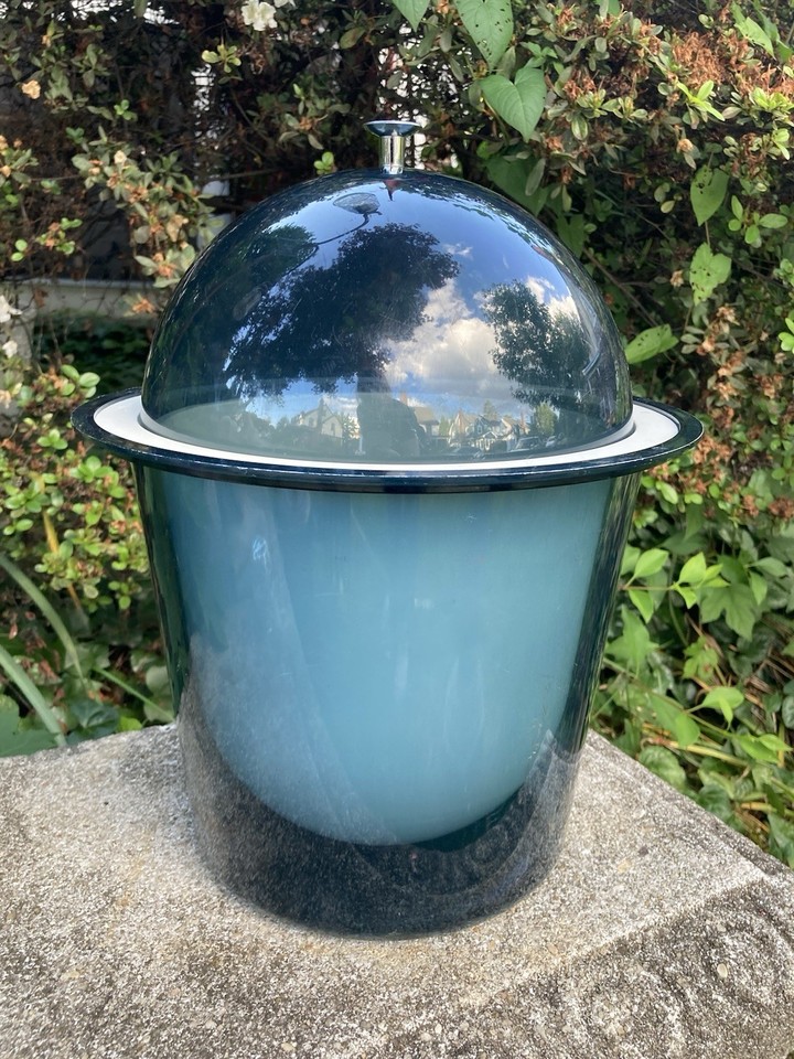 Atomic-age Space Age Lucite dome ice bucket — pure Jetsons energy straight from a 1960s cocktail party.