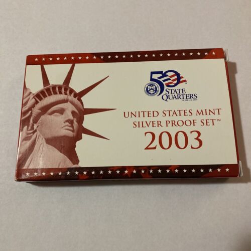 2003 S Proof Set Original Box & COA 10 Coins 90% Silver Very Nice US Mint - Picture 1 of 4