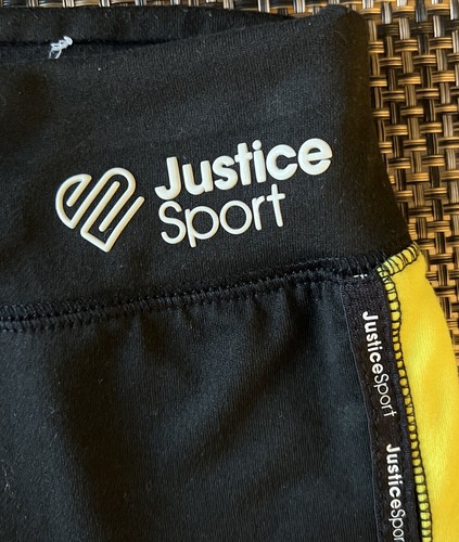 Justice Girls J-Sport Side Tape Legging-Vibrant Yellow Size Small 7/8 - Picture 4 of 4