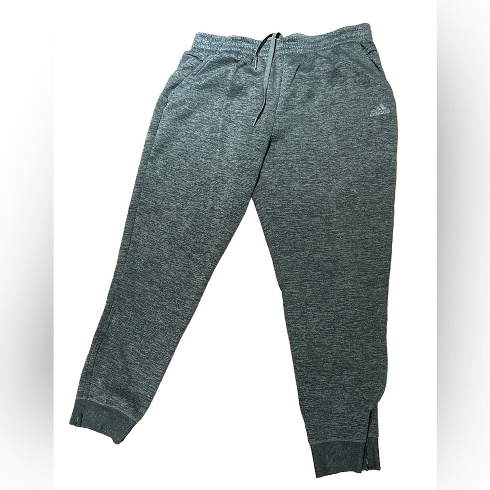 Adidas Fleece Lined Charcoal Gray Joggers with Zip Ankle XL