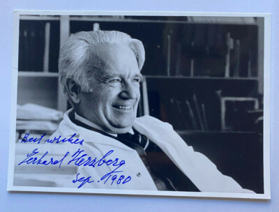 Gerhard Herzberg  - Nobelpreis Chemie   1971 - original  Autograph 