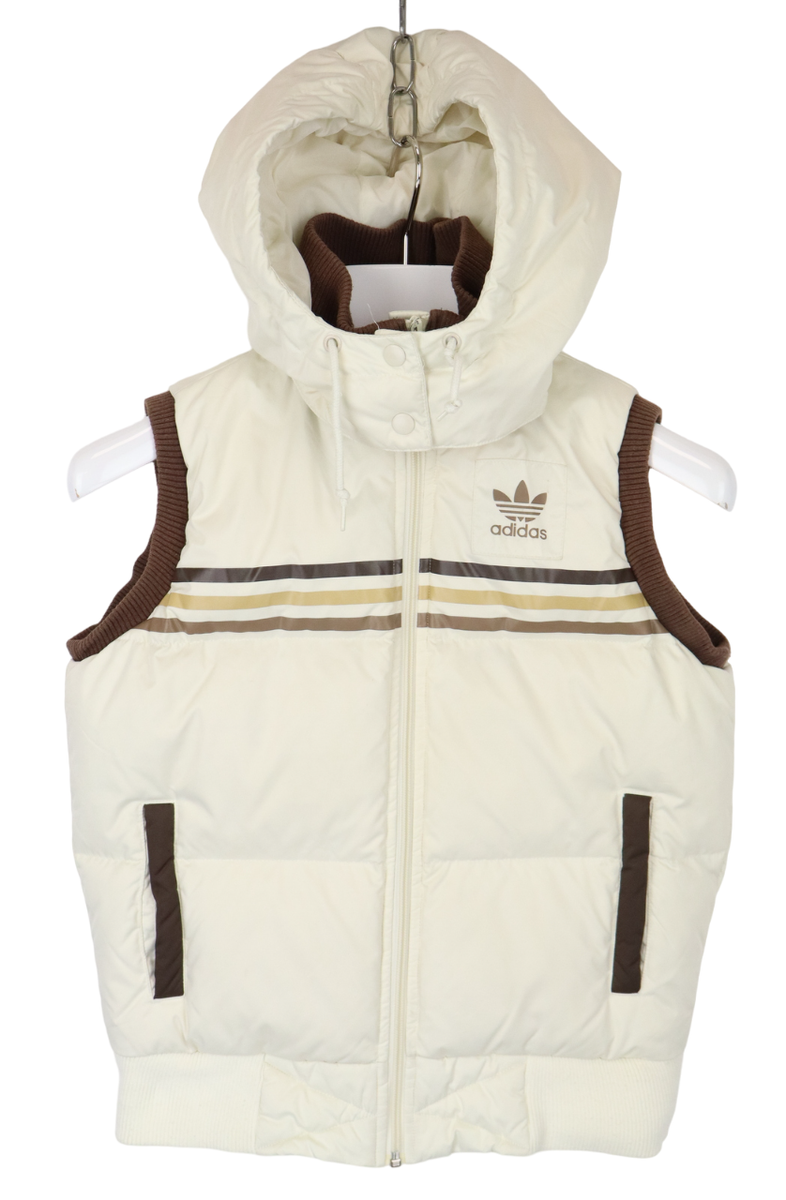 ADIDAS Waistcoat Women's UK 12 Removable Hood Down Puffer Quilted