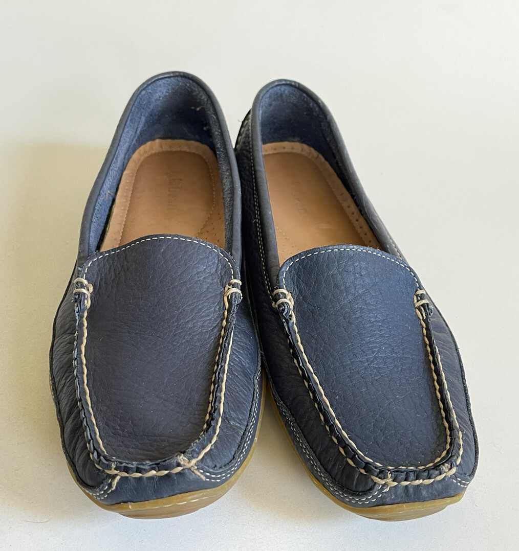L.L. Bean Men\'s Dark Blue Loafers LL Bean Sport 05330 Blue Black Slip On Suede Casual Loafers  main image 2