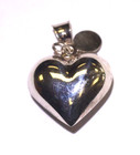 925 sterling silver puffed heart hollow charm pendant estate love 2.7g antique — photo 6