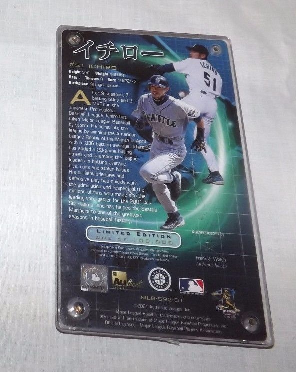 ICHIRO Seattle Mariners Signed Replica Baseball Card (MLB-592-01
