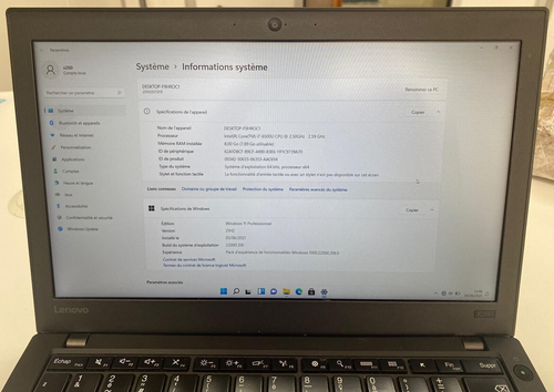 Pc Portable Lenovo Thinkpad x260 core i5 6 eme gen 8 Go Ram 500 hdd En Bon Etat - Photo 2/8