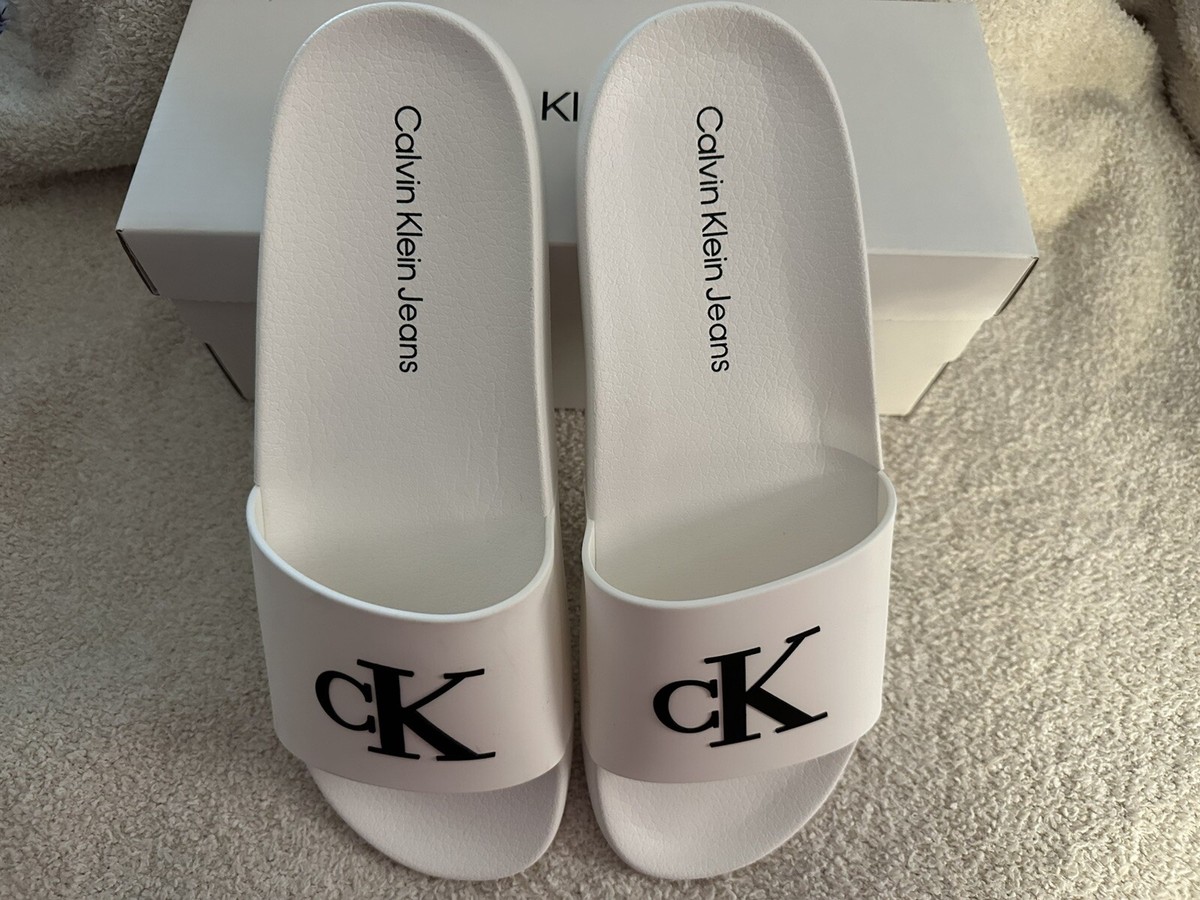 Cheap calvin klein slides women's white Shop Black Friday