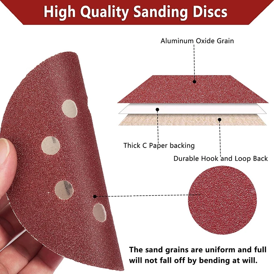 Disco de lija de 5 pulgadas 100 piezas 40 60 80 120 180 220 320 gancho de grano bucle almohadilla de papel de lija Foto 4 de 4