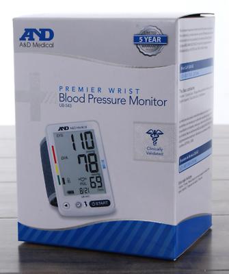 A&D Medical Premier Wrist Blood Pressure Monitor UB-543 Multi-User 60-Memory ea