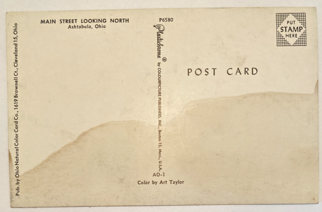 Main Street View Ashtabula Ohio OH Antique Classic Cars Vintage Chrome Postcard eBay