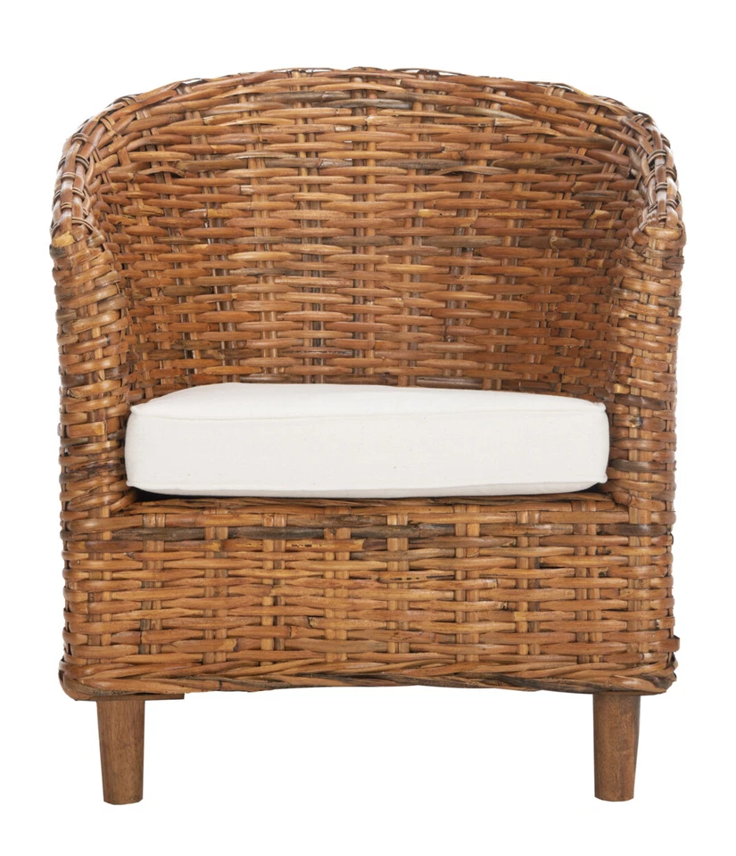 SAFAVIEH Omni Rattan Barrel Chair | Honey | - Image 2 of 4