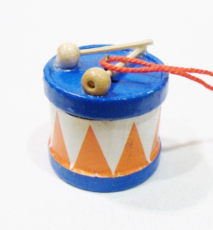 Erzgebirge Germany Drum Sticks Wooden Wood Ulbricht Vintage 1980's Ornament
