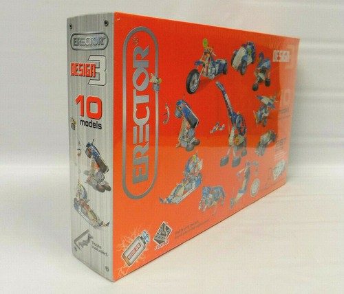 2008 Meccano Erector Set Design 3 287 Piece Motorized Building Set NEW SEALED - Picture 4 of 10