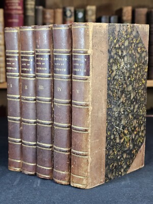 1811 Das Leben des Samuel Johnson, JJ. D 5 vol set James Boswell, Esq Half Calf