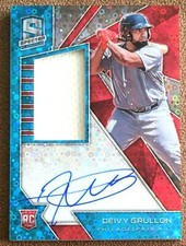 Deivy Grullon 2020 Spectra Autograph Neon Blue Jersey Rookie #120 /99 Phillies 