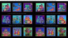Laurel Burch***FANTASTICATS*** Y4339-3M ~ PANEL - Total of 18 squares
