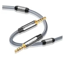 Aux Cable-3.5mm Audio Cable with Magnetic Ring Supports 4-Pole Hi-Fi Stereo 4FT