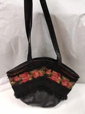 borsa donna vera pelle braccialini , vintage , colore nero