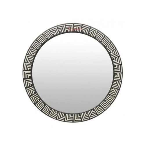 Handmade Customized Bone Inlay Round Mirror Frame Wall Decor Art - Picture 11 of 12