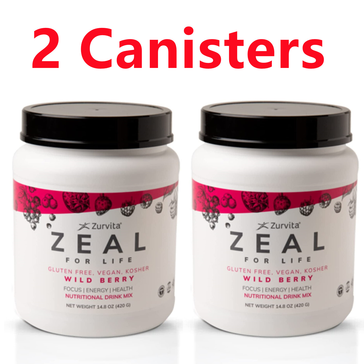 ZURVITA ZEAL FOR LIFE WILD BERRY FLAVOR 420g (2 CANISTER) Don’t