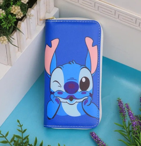 Lilo & Stitch Stitch Blue Wallet Long Wallet Zip Around Women's - 第 1/6 張圖片