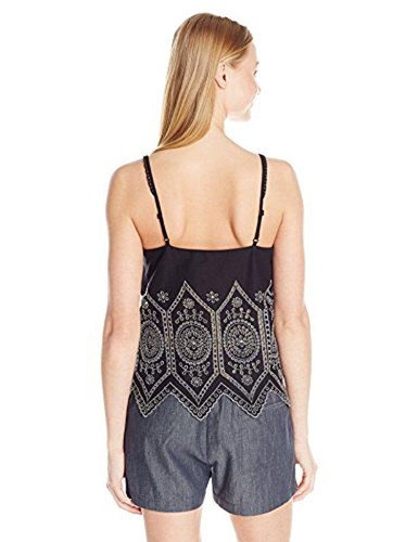 New With Tags French Connection Black/Tribal Green Josephine Cotton Strappy Top - Picture 2 of 3