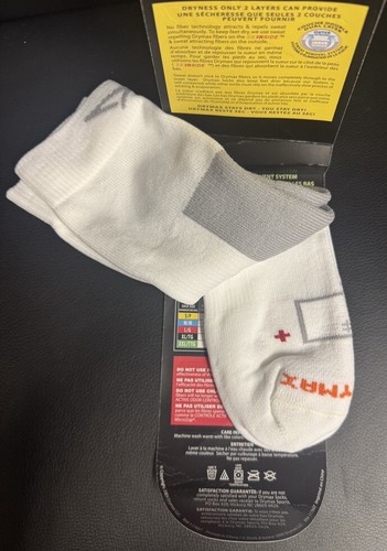 DRYMAX LITE MESH CREW CUT HOCKEY SKATE SOCKS BREATHABLE sz M EU 38-40.5 WHITE - 第 2/6 張圖片