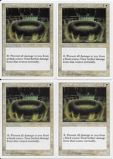 MTG: CIRCLE OF PROTECTION: BLACK 5th Edition COMMON; played, Excellent x4