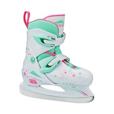 Lake Placid Boys Nitro 8.8 Adjustable Ice Skates White/Mint Medium 1-4 