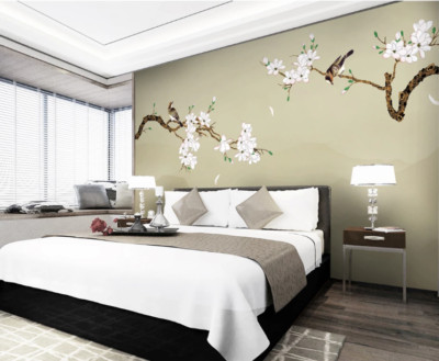 3D Flower Branch G4432 Wallpaper Wall Murals Removable Self-adhesive Honey