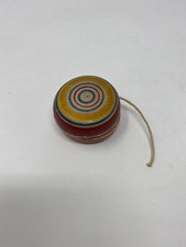 Vintage 1950s Wooden Multicolor Striped Yoyo Good Condition Rare 