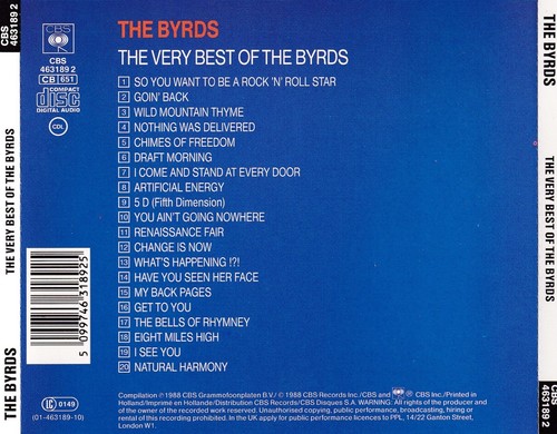 The Byrds - CD -The Very Best Of The Byrds - CBS - Bild 2 von 3