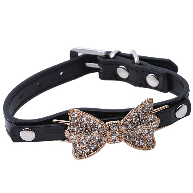 Bling Rhinestone Small Dog Collar Crystal Puppy Pet Dog Collars Leash