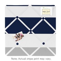 Navy Blue Gray And White Fabric Memory/memo Photo Bulletin Board For Stripe C... on sale Navy Blue Gray And White Fabric Memory/memo Photo Bulletin Board For Stripe C... on sale