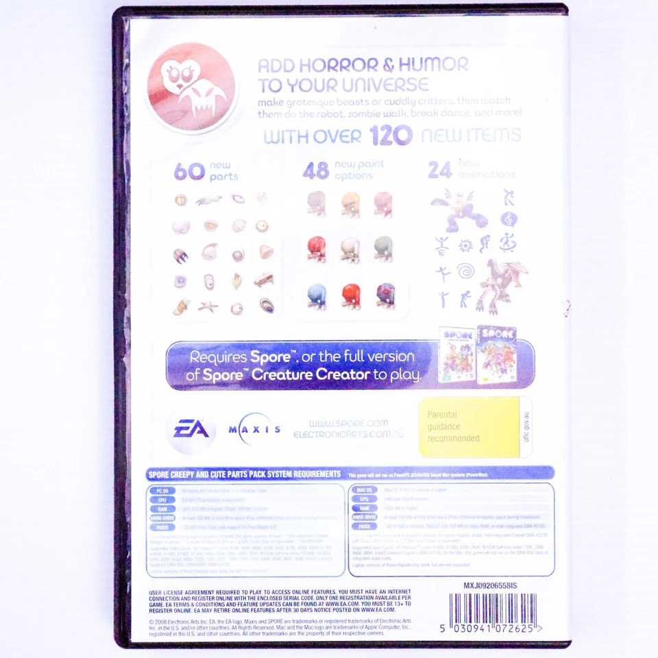 Spore: Creepy & Cute (WINDOWS / MAC PC-DVD GAME, 2008) Strategy Simulation Game - Image 2 of 4