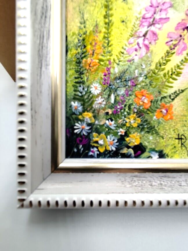 Blooming Flowers Summer Wildflower Painting Original Floral Oil Impasto Art. - Picture 2 of 10