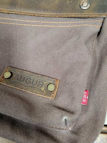 Augur Cross Over Bag - Unisex - Brown Canvas Messenger Style - Picture 2 of 11
