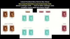 Liberia 1999 Ireland President Mary Patricia Mac Alesee Set x3 Imperf Bloc MNH