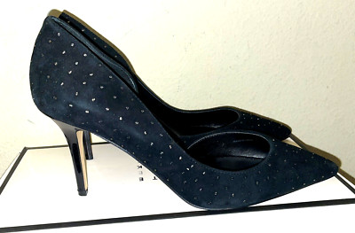 White House Black Market Ella Black Studded D'Orsay Pump Heel 9.5 NEW
