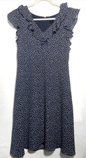 Navy Polka Dot Romantic Ann Taylor Dress Size 4
