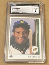 CGC 7 1989 Upper Deck Ken Griffey Jr Rookie Card #1 Seattle Mariners MLB