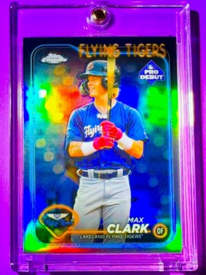 Max Clark RARE SILVER REFRACTOR TOPPS CHROME ROOKIE CARD PRO DEBUT RC MINT!