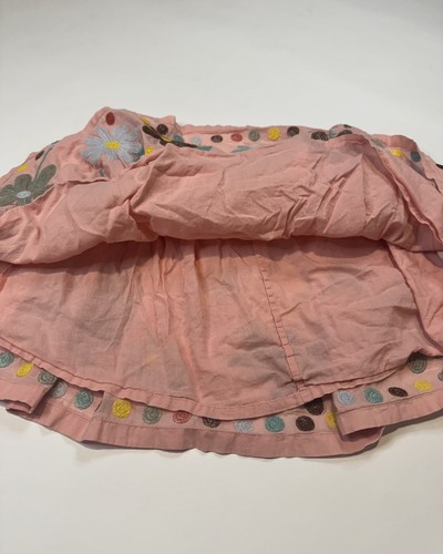 Mini Boden Girls Size 7-8 Years Pink Flowers Floral Embroidered Skirt Cotton - Picture 3 of 9